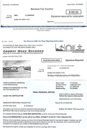 Thumbnail image of deceptive document scam